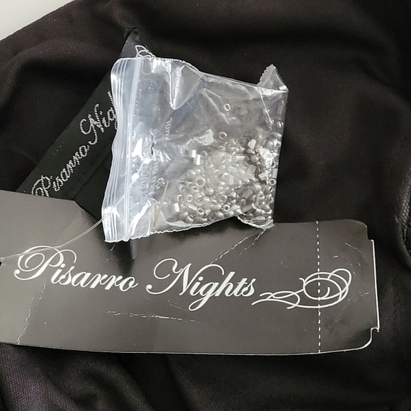 Pisarro Nights Black Beaded Cocktail Embellished Sheath Dress Size 12 - Picture 12 of 14